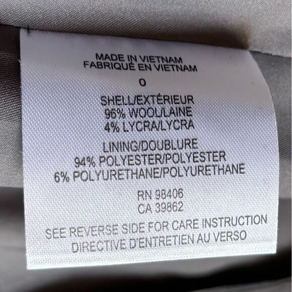 Theory Wool Gray Blazer Jacket Slim Fit Size 0 - Picture 8 of 8